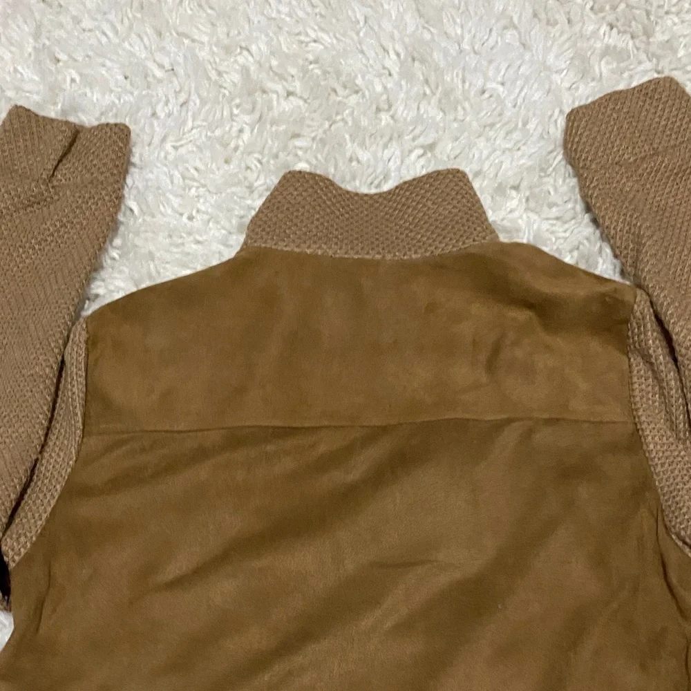 209 wst Brown Women's zipper and button up bomber jacket VGUC business casual - Picture 16 of 16